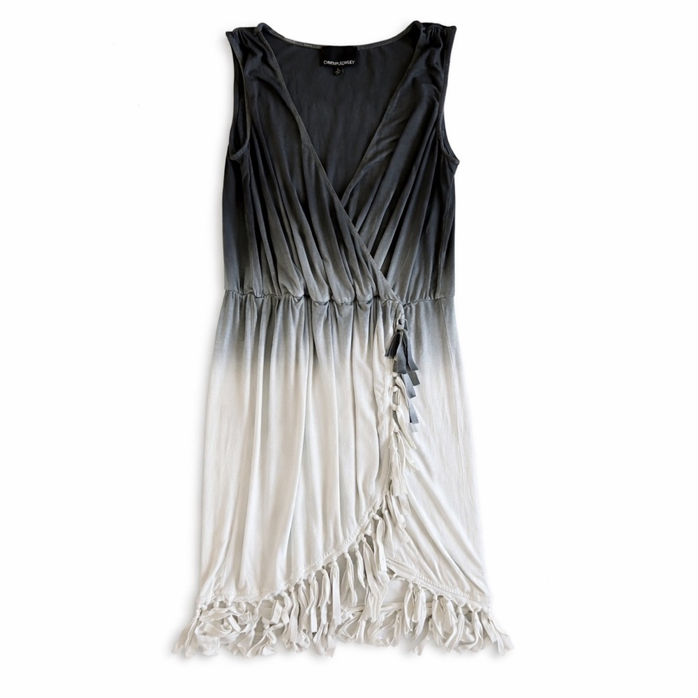 Cynthia Rowley Ombre Faux Wrap Midi Dress Beach Coverup Resort Blue White Small